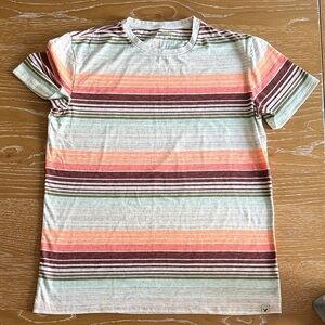 American Eagle Outfitters Striped Tee in Green and Reds